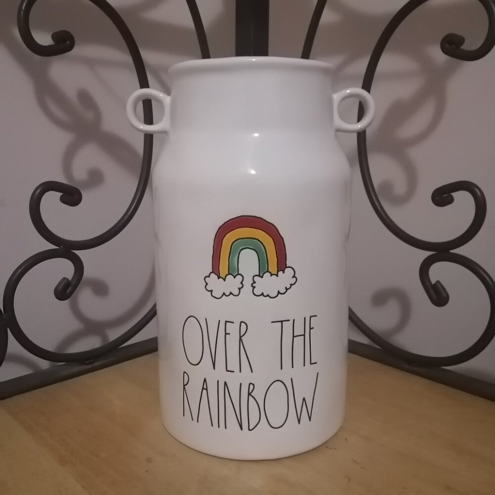 Rae Dunn "Over the Rainbow" Milk Jug Vase